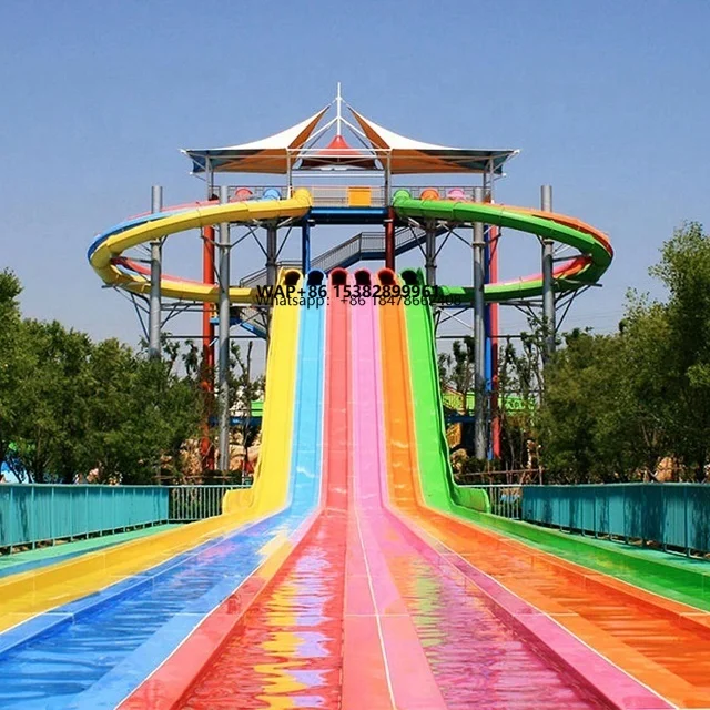 Water Amusement Park Equipment Big Rainbow Racing Water Slide for Adult