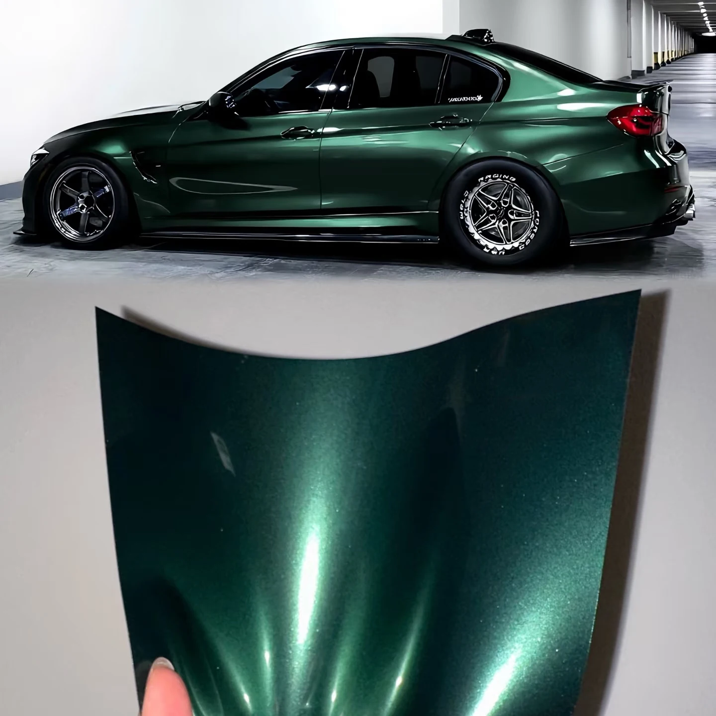 

ПЭТ-лайнер Автомобильная обертка на крышу Металлик Зеленый Винил Дешевая автомобильная пленка винил