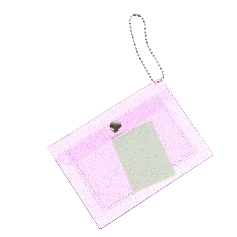 1Pc Women's Credit Card Holder Wallet Fashion Transparent Waterproof PVC Business Card ID Card Wallet Girl Coin Purse Bag