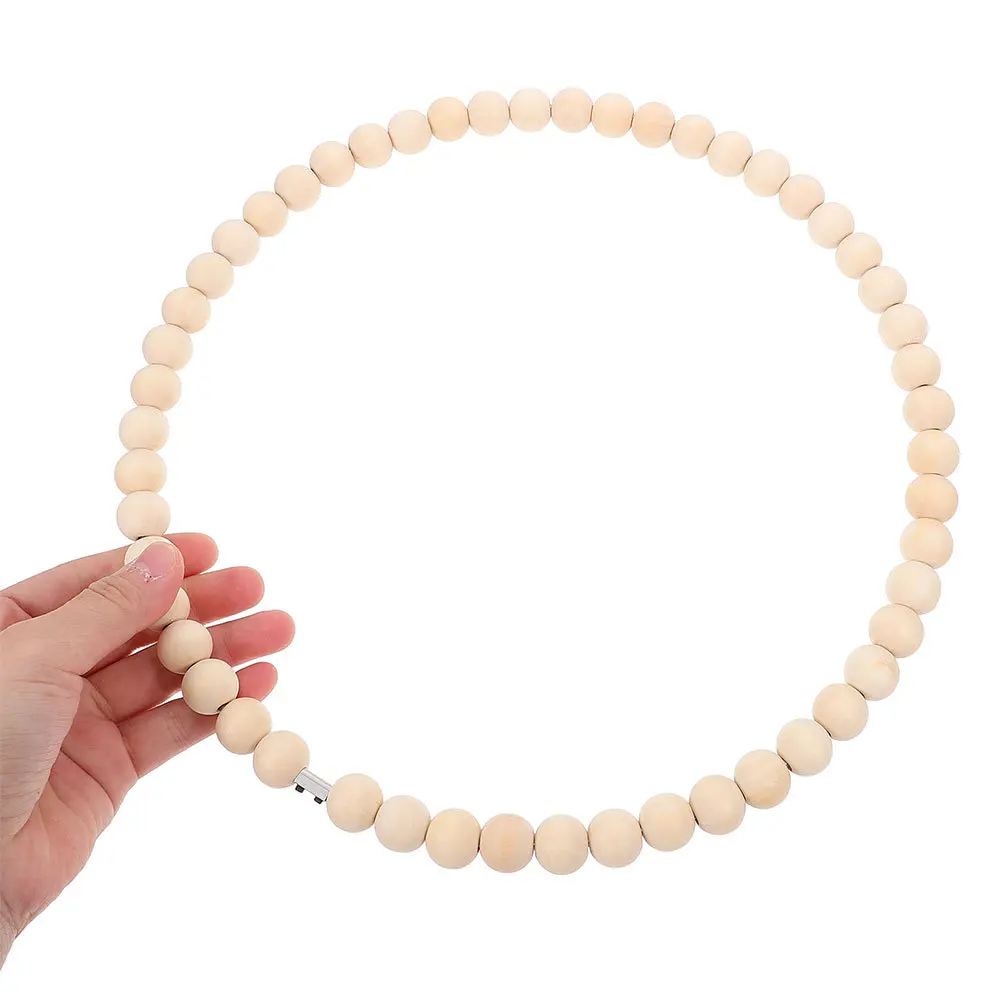 

2Pcs Wooden Bead Garland Wreath Bases Sturdy Wood Iron Hoop for Craft Projects Wall Hanging Front Door Decor Beaded Garland