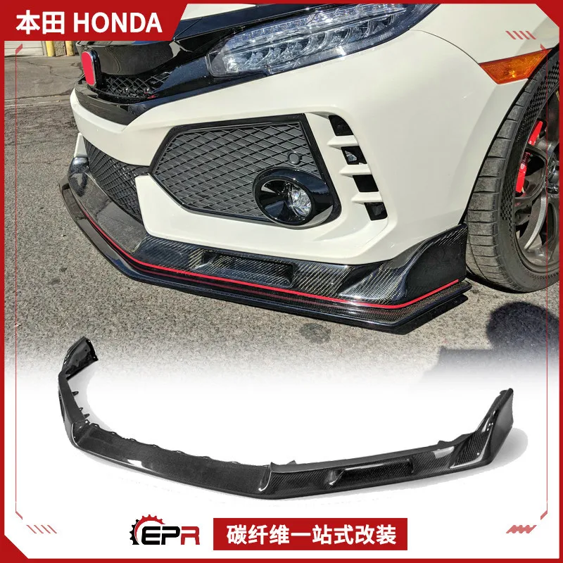 SAAR متوافق مع Honda TYPE R Civic FK8 EV ألياف الكربون تعديل الشفة الأمامية الصغيرة المحيطي السفلي الذقن الجبهة المفسد