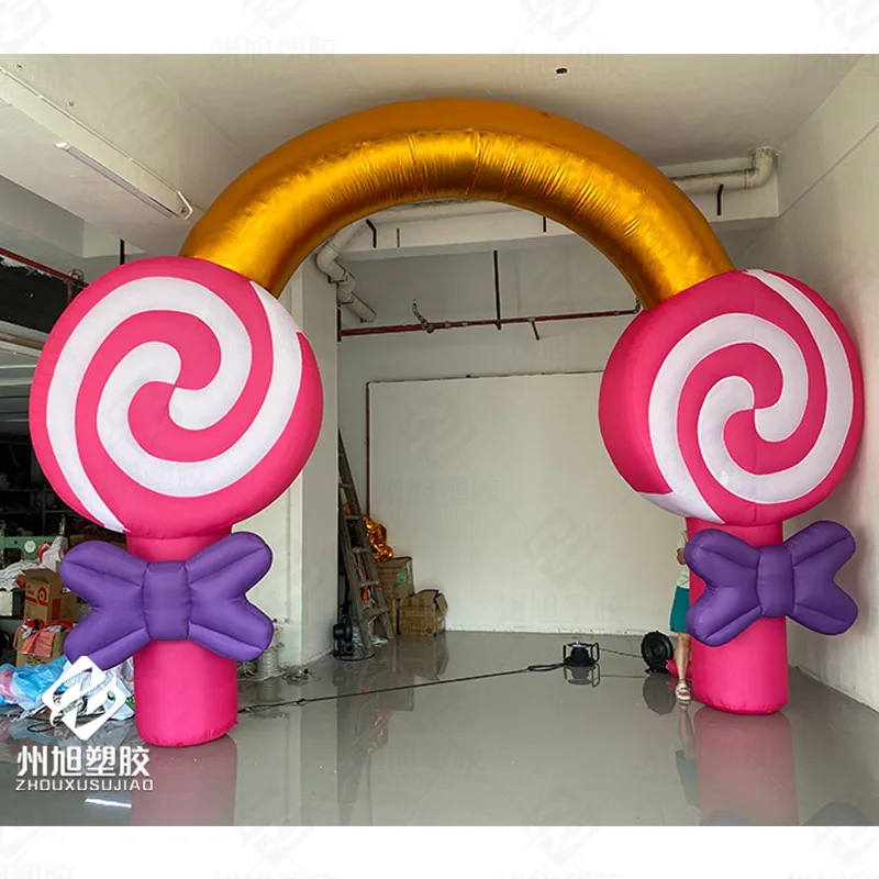 Inflatable stick candy arch, Christmas arch air mold, with blower, outdoor Christmas event street decoration