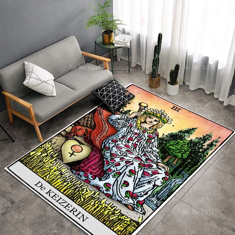 The Empress Major Arcana Death Black Card Rider Waite Tarot Fabric Poster Water Absorbent Flannel Floor Rugs By Ho Me Lili