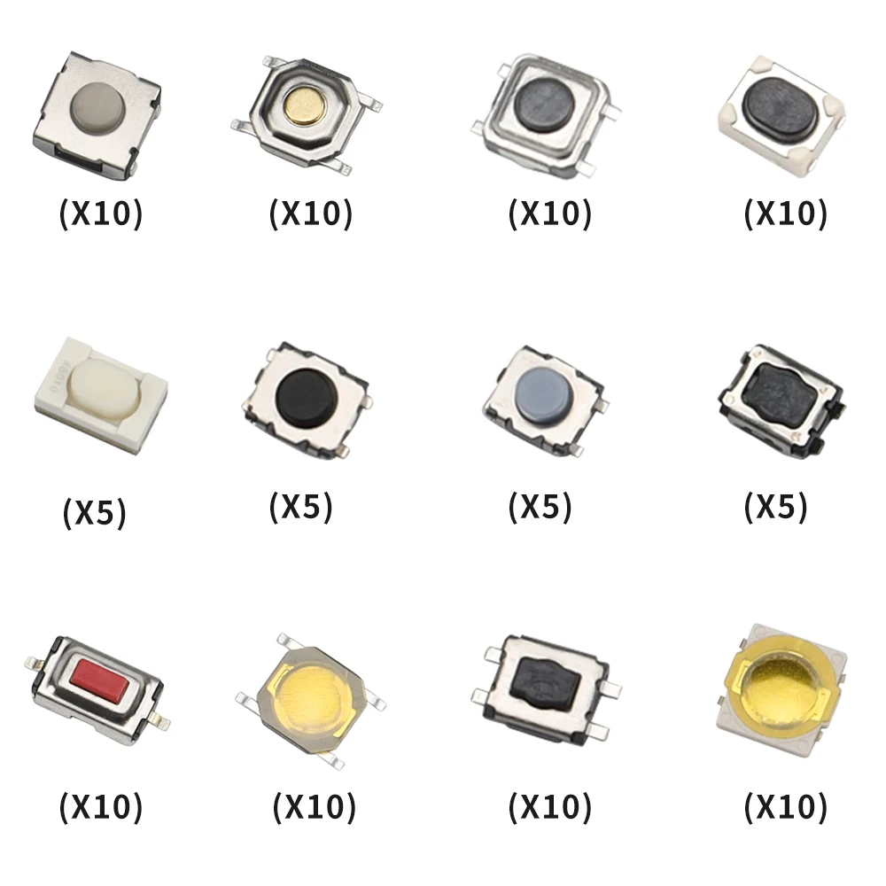 Okey serralheiro 100 peças por conjunto, 12 interruptores de toque de botão de chave de carro duráveis, 5 interruptores de toque de botão importados