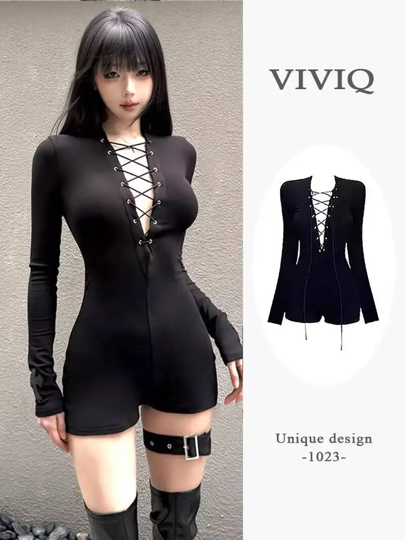 

Women's Jumpsuit 2025 Autumn New One Piece Romper Shorts Sexy Hollow Out Slim Fitting Inner Wear Casual Base Layer