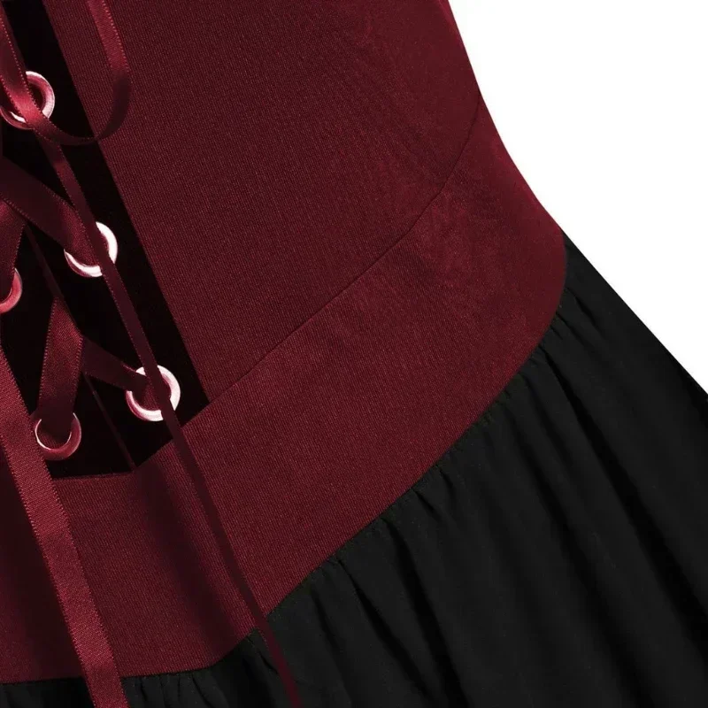 New Medieval Witch Dress for Women Halloween Carnival Women Plus Size Cold Shoulder Butterfly Sleeve Halloween Gothic Dress - view 6