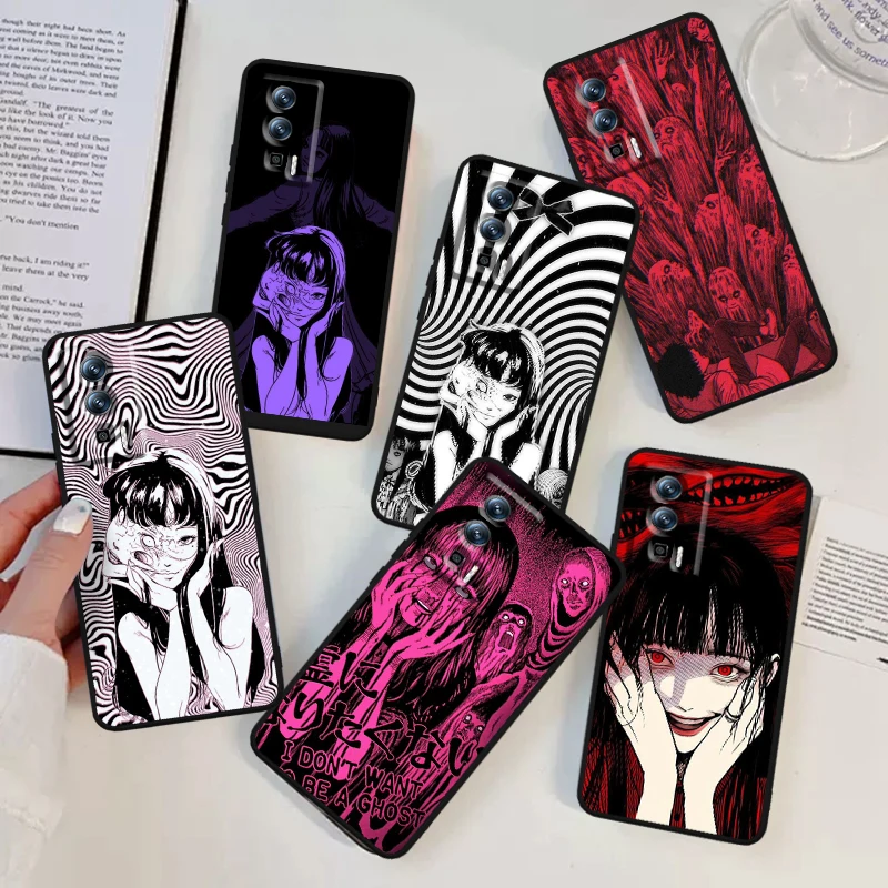 Anime Junji Ito Girl Tomie For Xiaomi Redmi 9A 9C 9AT 10C 9 9T 10 12C 13C A3 12 K60 A1 K50 K40 5G Black Back Phone Case