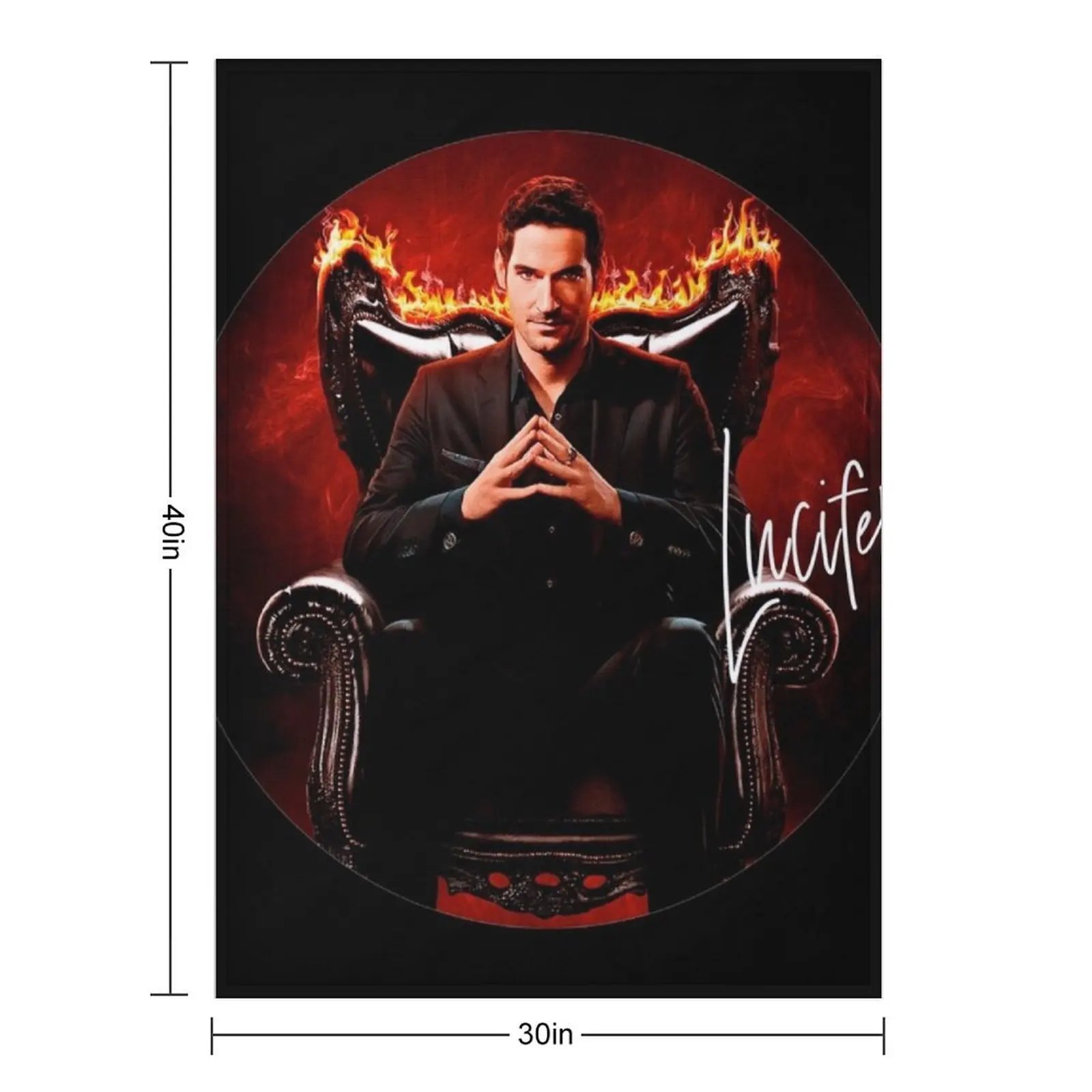 Lucifer circle script photographic print Throw Blanket Quilt Picnic Bed covers Flannels Blankets
