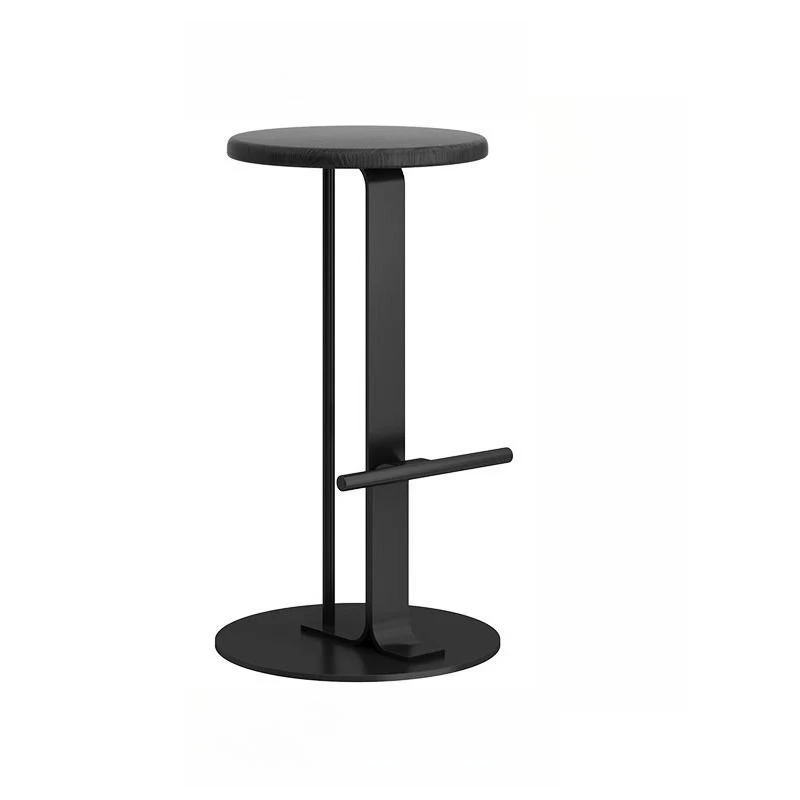 Outdoor stainless steel bar chairs, home island high stools, simple Nordic style