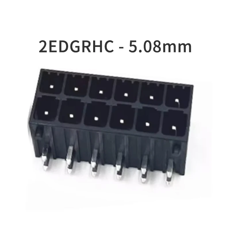 (1 Piece) 2EDGRHC - 5.08mm Curved pin Black double layer spring loaded toggle PCB terminal block Compact 2*2P 2*3P 4P ~ 12P