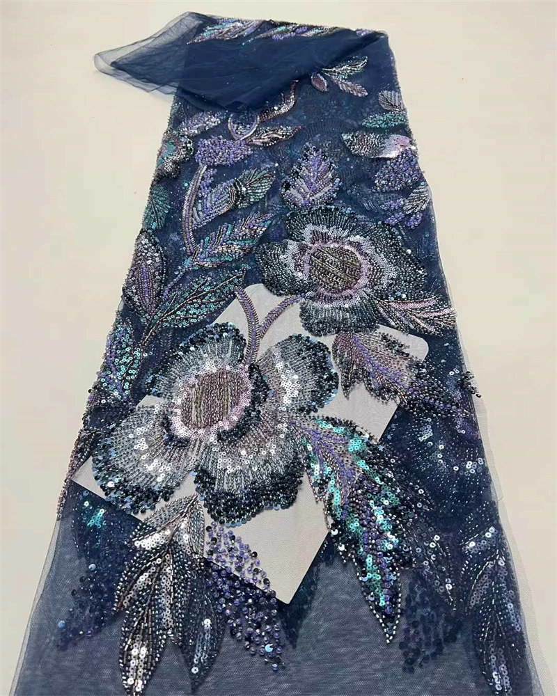 

Белое свадебное платье с пайетками и кружевом, ткань 2025, французский нигерийский свадебный тюль, женское вечернее платье, юбка, материал для шитья