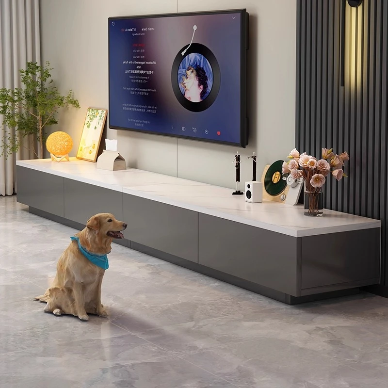 

TV cabinet floor to ceiling household light luxury high end small apartment storage integrated