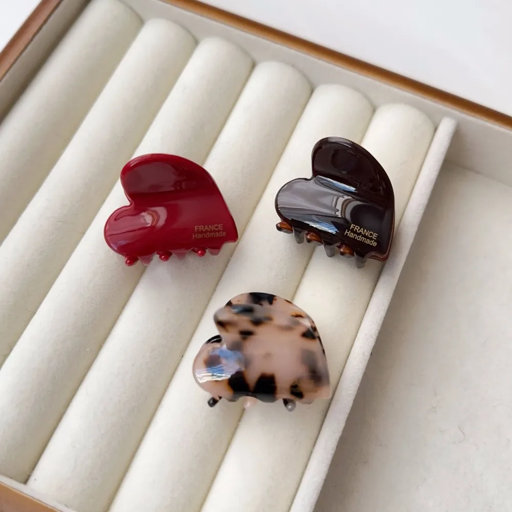 

Temperament Acetic Acid Love Heart Hair Claw Fashion Y2K Mini Hair Claws Party Daily Hair Grab Clips