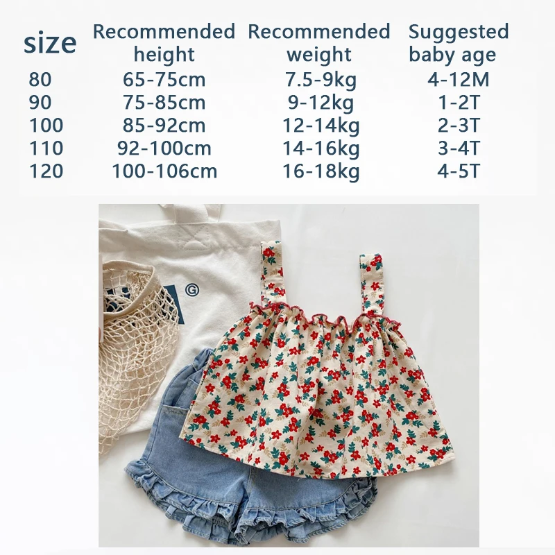 Girls Outfit Sets Summer Kids Casual Clothing For Girls Fragmented Suspender Skirt+Shorts Children\'s Baby Girl Clothing