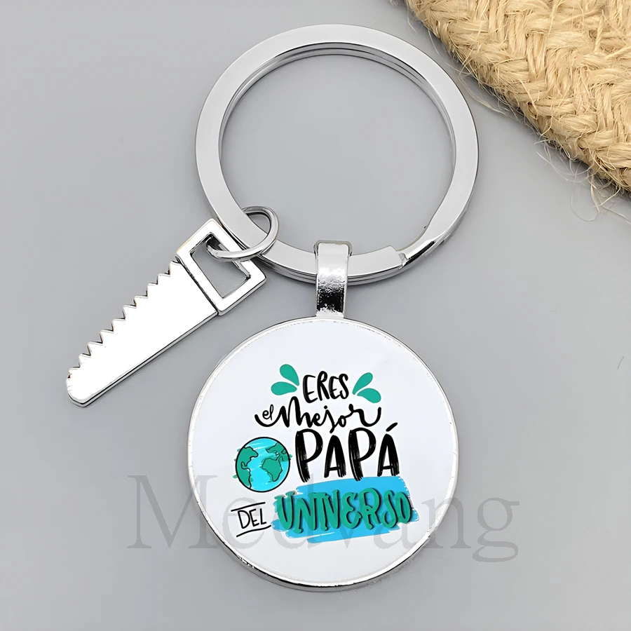 Spain thanks father for keychain You Are The Best Papa Saw accessories glass keychain Father's Day Dad's birthday jewelry gift