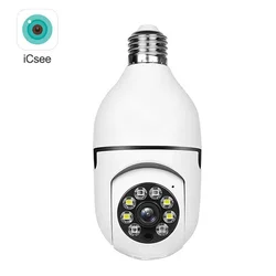 ICSEE 4MP Bulb Camera Network PTZ Bulb E27 Socket PTZ Light Bulb CCTV Camera 1080P