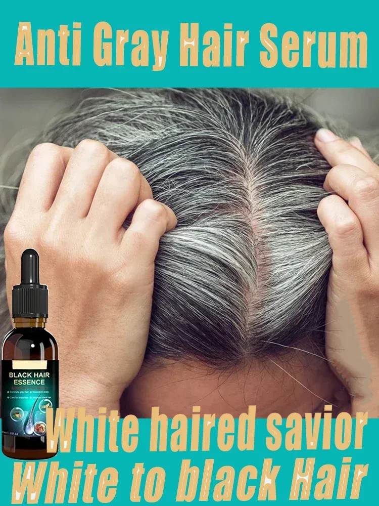 

Anti-grey hair essence Serum treatment restore natural hair color and restore healthy White To Black hair