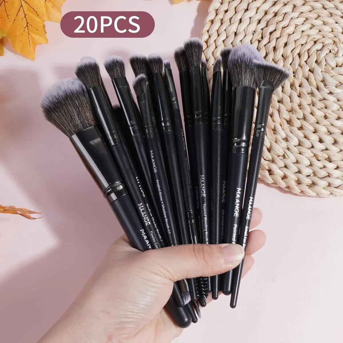 MAANGE 20 Stuks Professionele Make-Up Kwasten Set Foundation Concealer Oogschaduw Blush Brush Blending Beauty Tools met Draagbare Doos