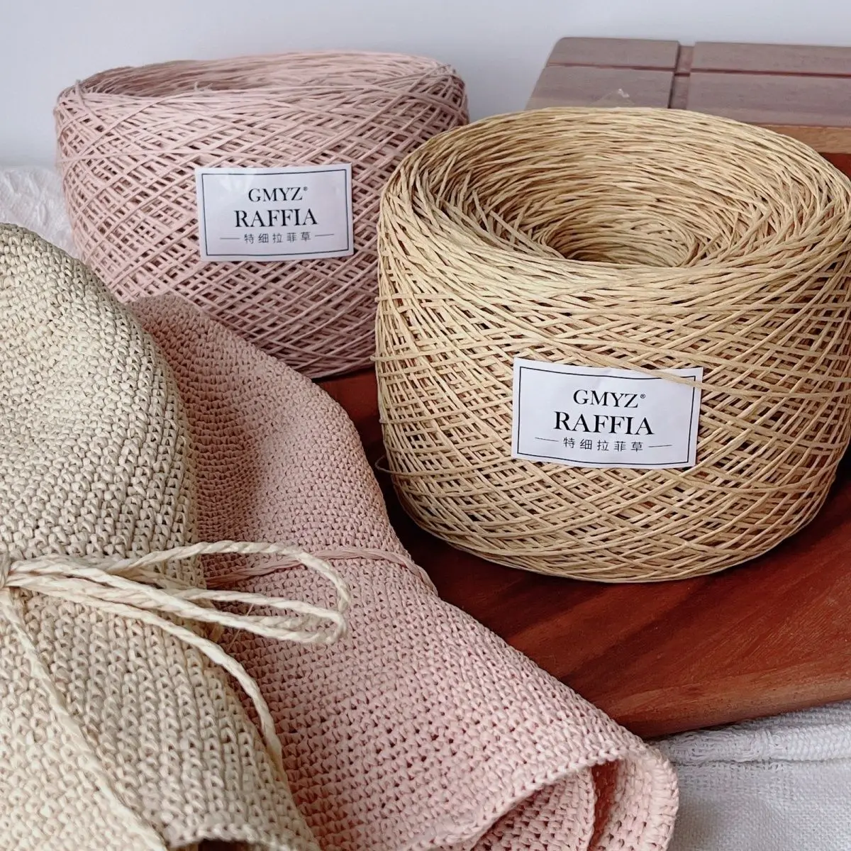 150g 0.8mm Thin Natural Raffia Yarn for Hand Knitting Summer Hats Bags Sandals DIY Grass Thread Soft Comfortable Fluffy Black