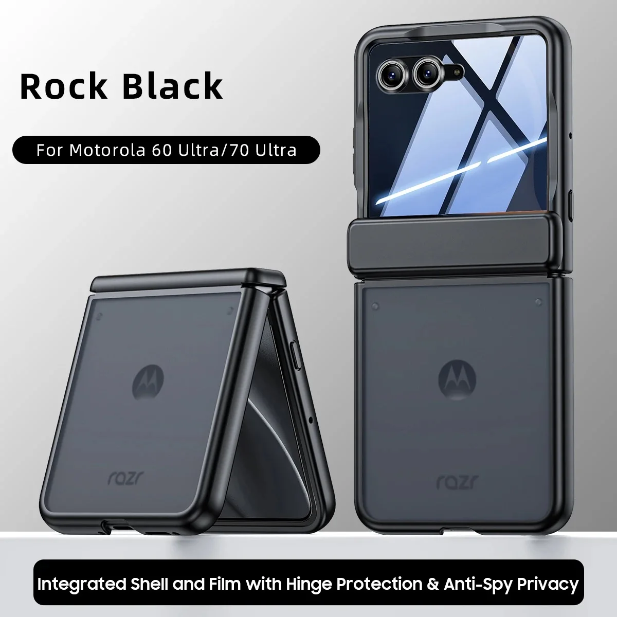Luksusowe, smukłe, matowe etui z ochroną zawiasów do Motorola Razr 50 60 70, wytrzymałe, odporne na wstrząsy etui do Moto Razr 50 60 70 Ultra Plus — zdjęcie produktu 3