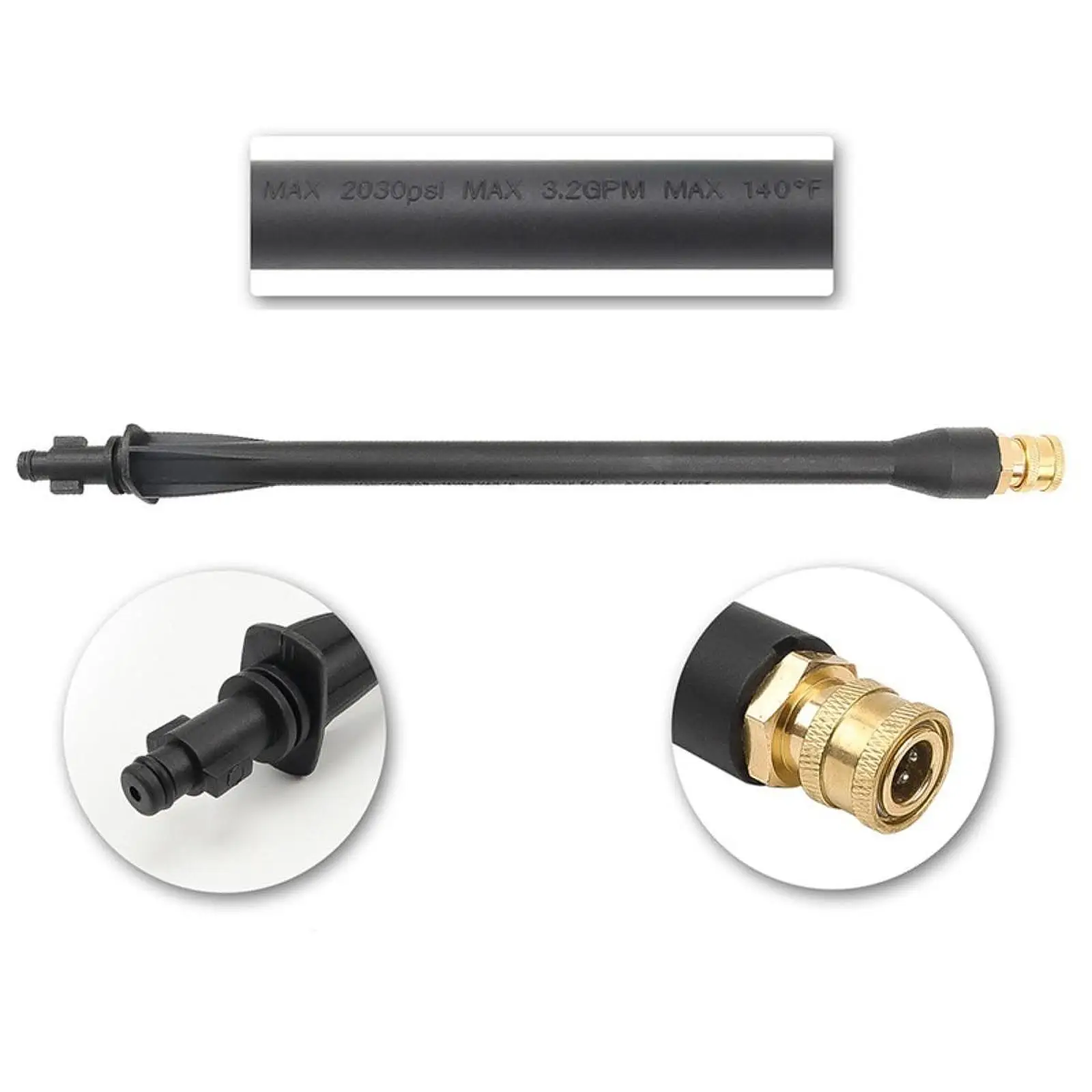 High Pressure Washer Extension Wand 1/4'' Quick Connect Versatile Metal Lance for Agricultural Watering Driveway