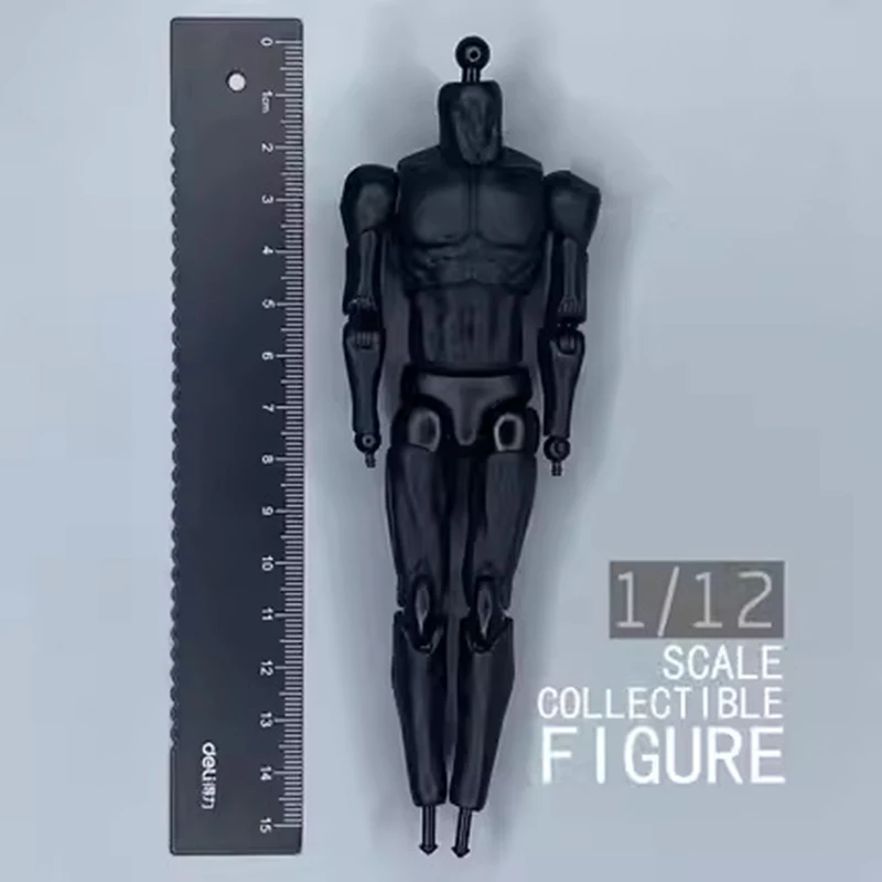 

1/12 DLZ TOYS Skull Male Officer General Soldier Black Flexible Body Action Figure with Hand Foot Neck Connector For 6" Doll DIY