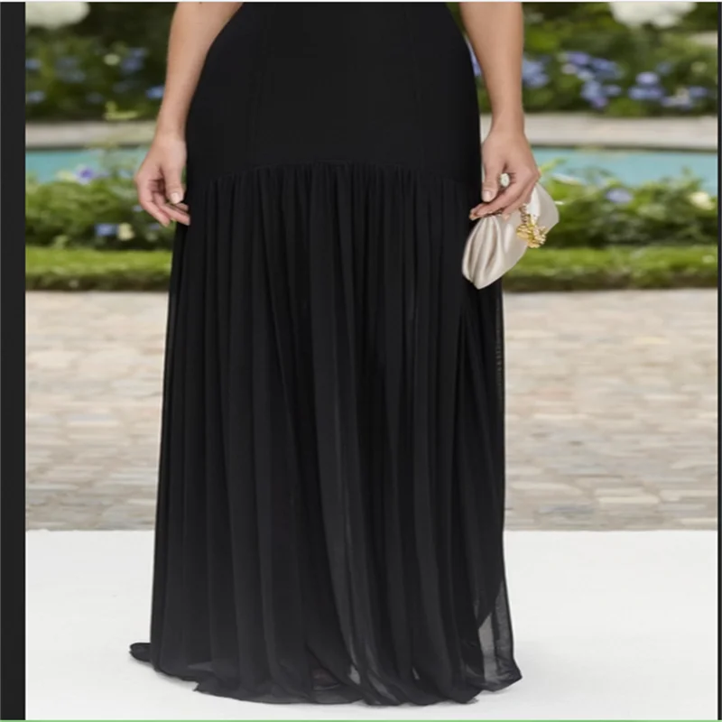 Schwarzes Damen-Abschlussballkleid, Chiffon-Abendkleid, elegante Partykleider, Gajesе Vigo Diego Diego Diego