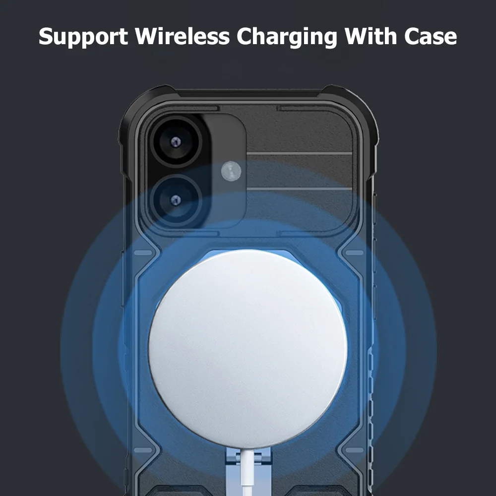 Ring Kickstand Magnetic Phone Case For Apple iPhone 17 Air 16 15 14 13 Pro Max Detachable Wrist Lanyard Strap Shockproof Cases view 4