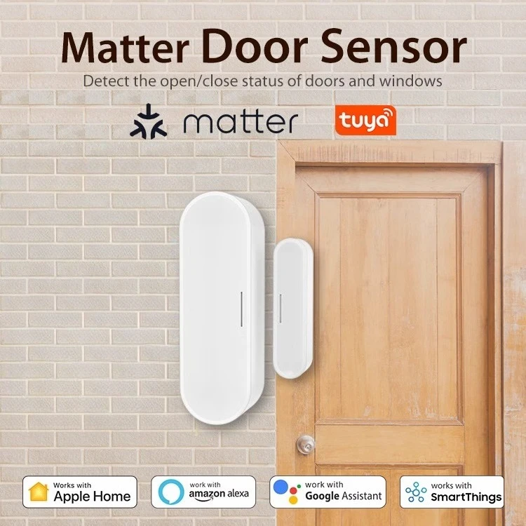 Matter Thread Homekit باب وباب ذكي مستشعر مغناطيسي مضاد للسرقة USB بطارية ليثيوم مصدر طاقة يدعم Alexa/SmartThings