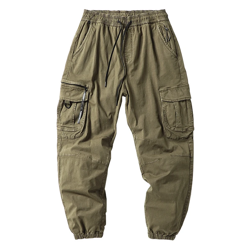 2022 Spring American Casual Cargo Pants Men Japanese Streetwear Loose Fashion Joggers Harajuku Army Green Jogging Trousers