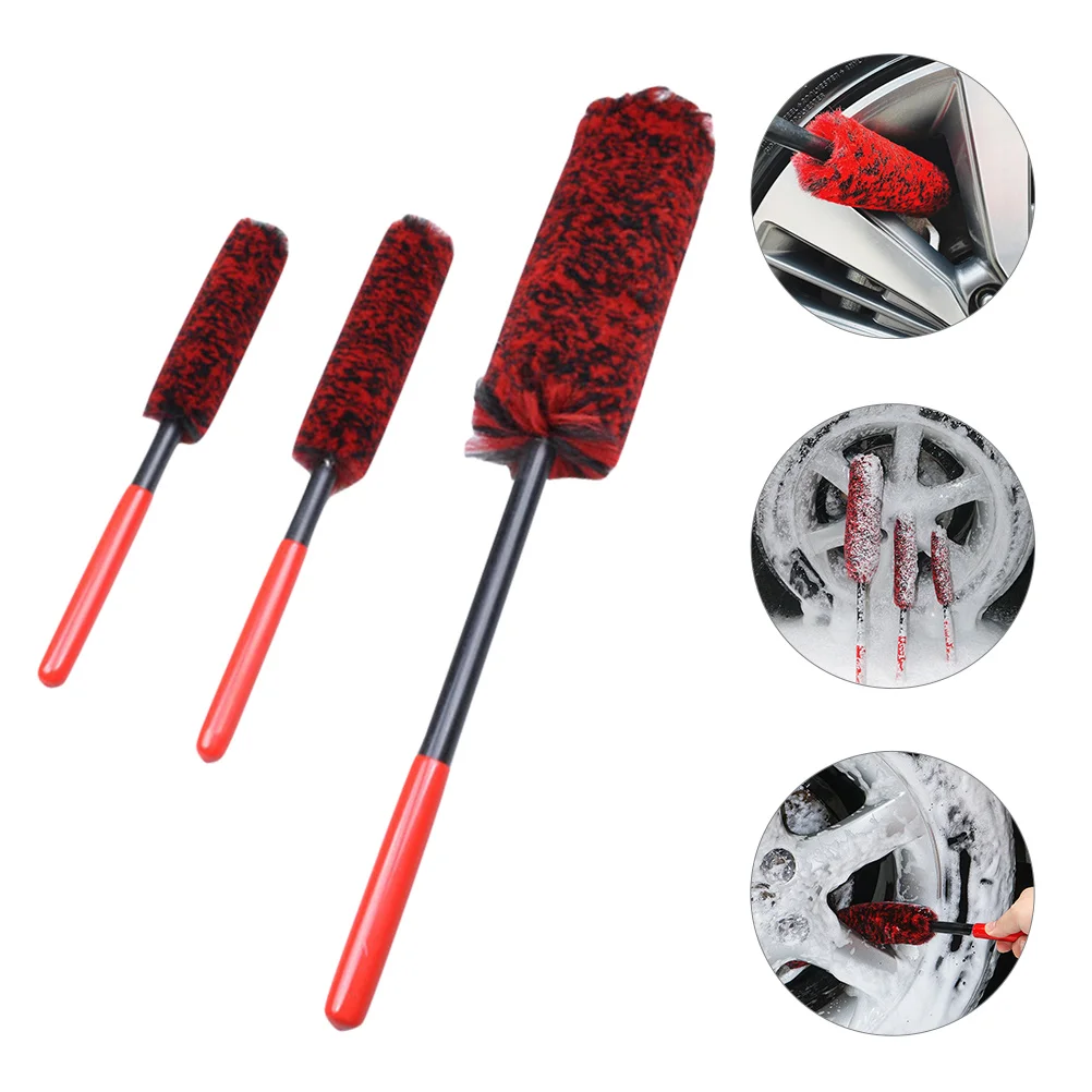 

3 Pcs Brochas Para Limpiar Car Cleaning Supplies Tires Wheel for Wheels Bright Microfiber Brush Cars