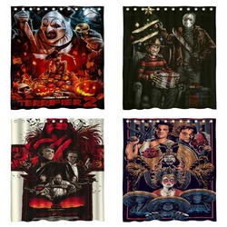 Scary Terrifier Freddy And Jason Big Trouble In Little China During Christmas From Dusk Till Dawn Horror Movie Shower Curtain