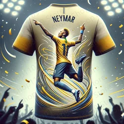 2024 New Neymar Football Fan Jersey Kids Adult Summer Sports Football Training T-Shirt Childrens Top Round Neck Loose Sweatshirt