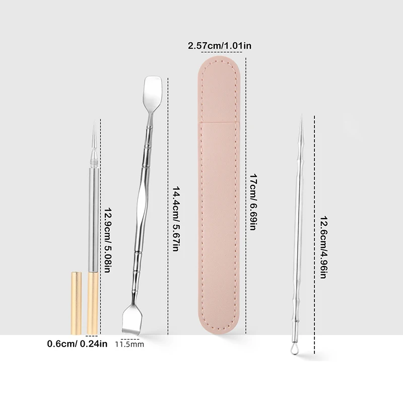 검은 점 여드름 블랙헤드 리무버 도구 바늘, 짜기 여드름 도구 스푼, 얼굴 청소 코메돈 추출기 모공 클리너