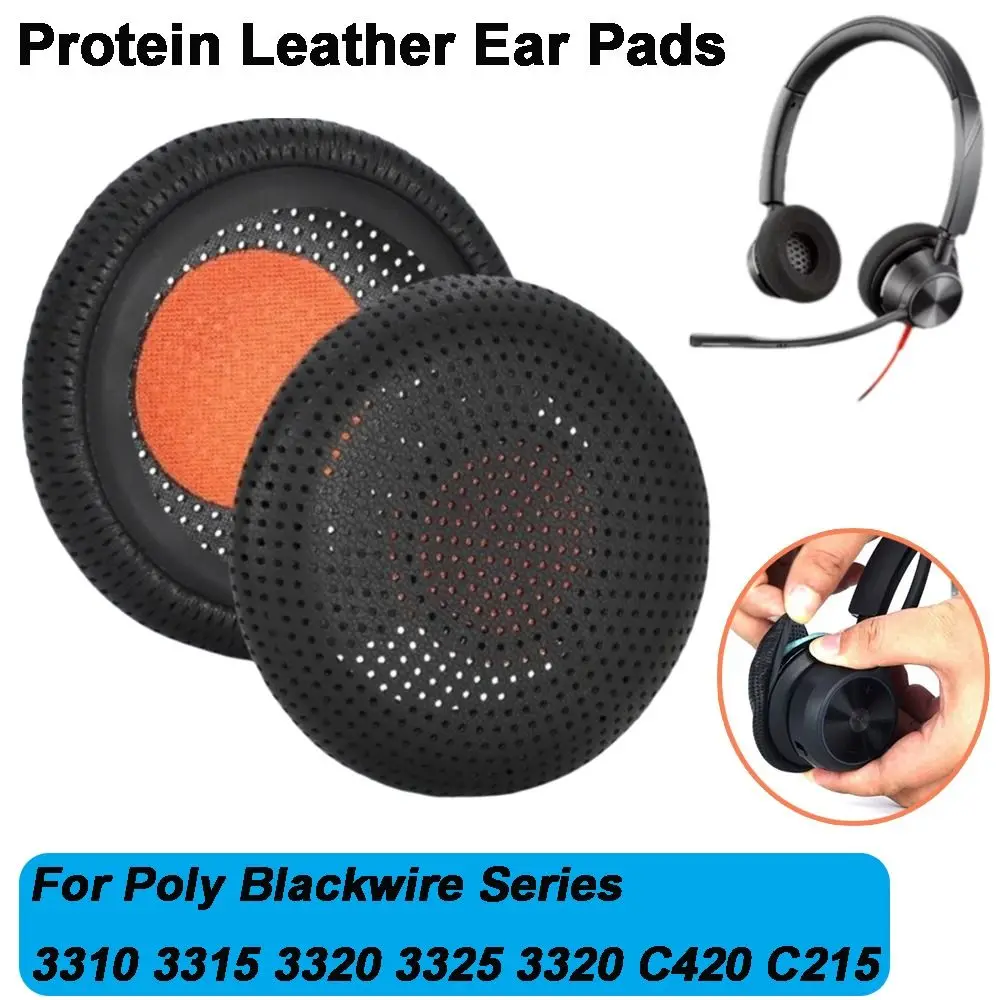 

1 pair Replacement Headphone Ear Pads Breathable Earphone Cushions for Poly Blackwire Series 3310 3315 3320 3325 3320 C420 C215