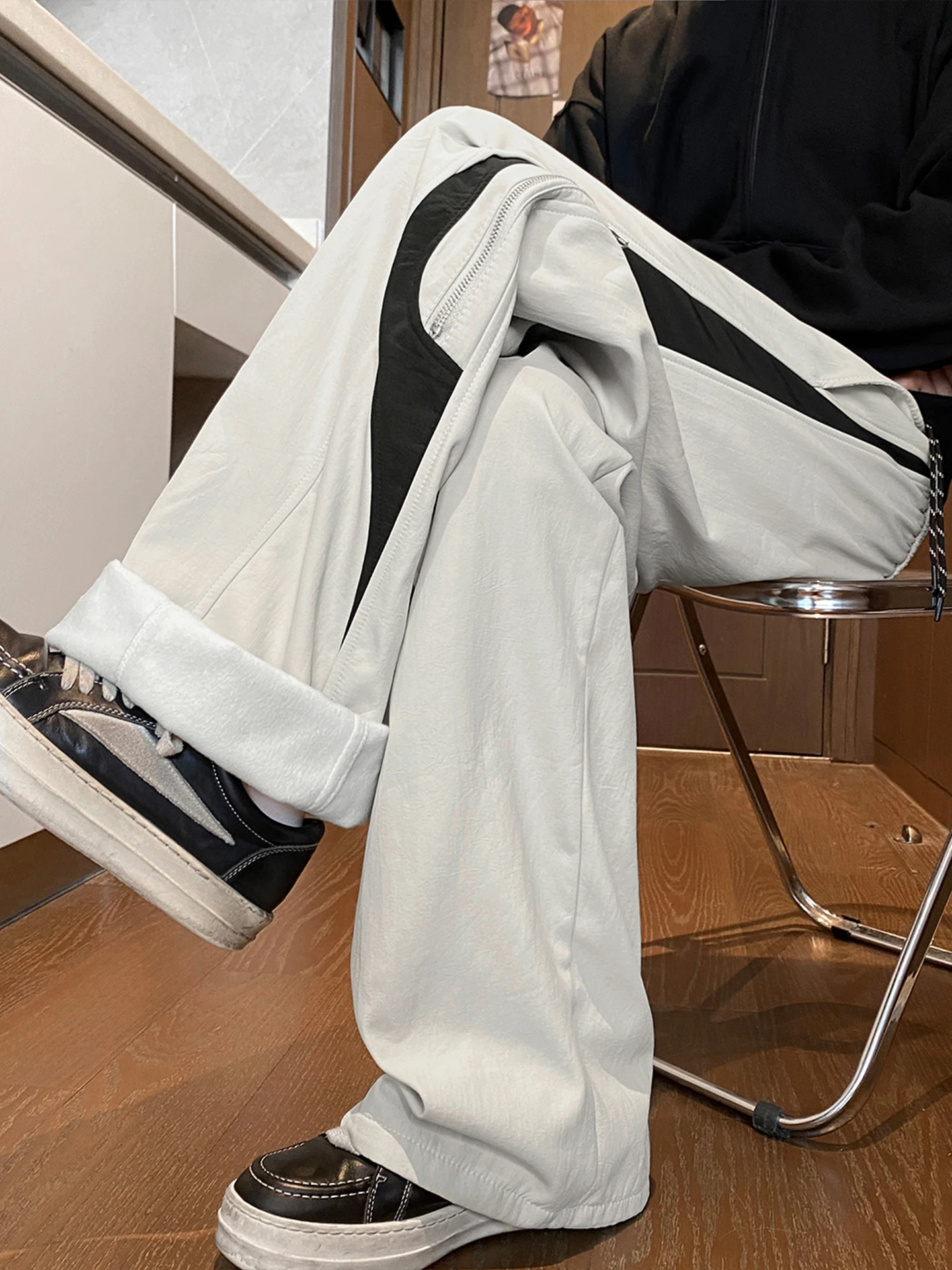 

Теплые повседневные брюки прямого кроя на флисовой подкладке для мужчин, зимние свободные спортивные брюки, повседневные широкие брюки для отдыха, длинные брюки