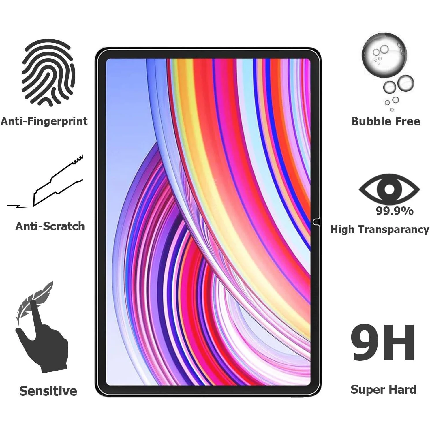 2pcs 9H Tempered Glass For Xiaomi Redmi Pad Pro 12.1'' Poco Pad 12.1'' Clear Anti Scratch Screen Protector Protective Film