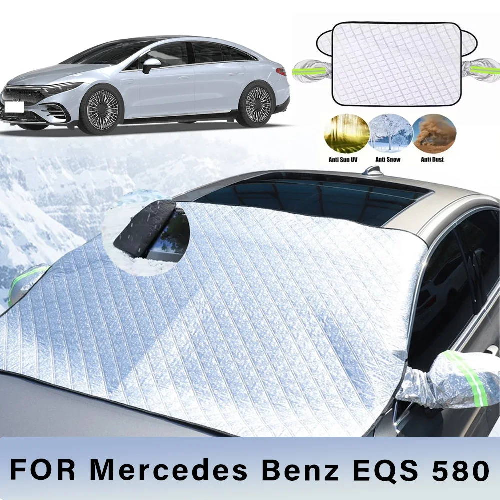 

Thickened Car Now Sunshade Windshield Cover With 5/9 Magnets UV Protection Anti Snow Sunlight For Mercedes Benz EQS 580