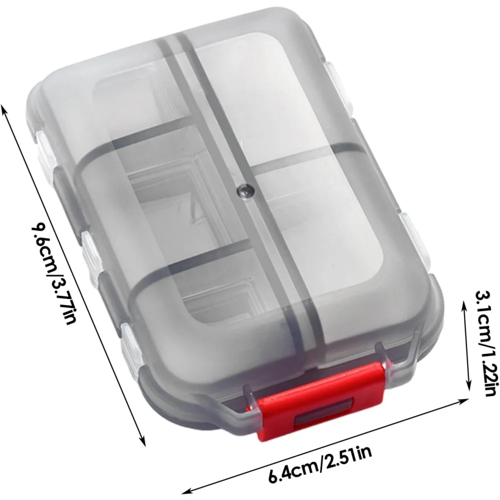 صندوق دواء محمول مقاوم للماء، مقاوم للرطوبة، مستقل، شبكة صغيرة، حاوية حبوب منع الحمل، أقراص تخزين 10 خلايا #2