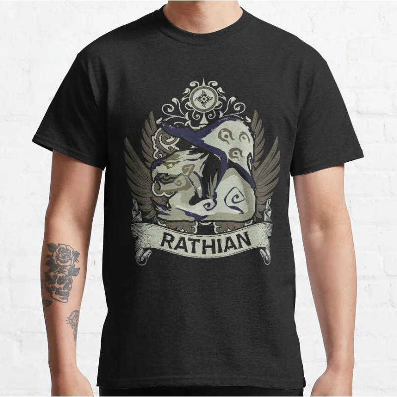 

RATHIAN 0220 Monster hunter world gift t shirt for men Cartoon Video game MHW Graphic Tee Y2K Clothes All size tops S-6XL