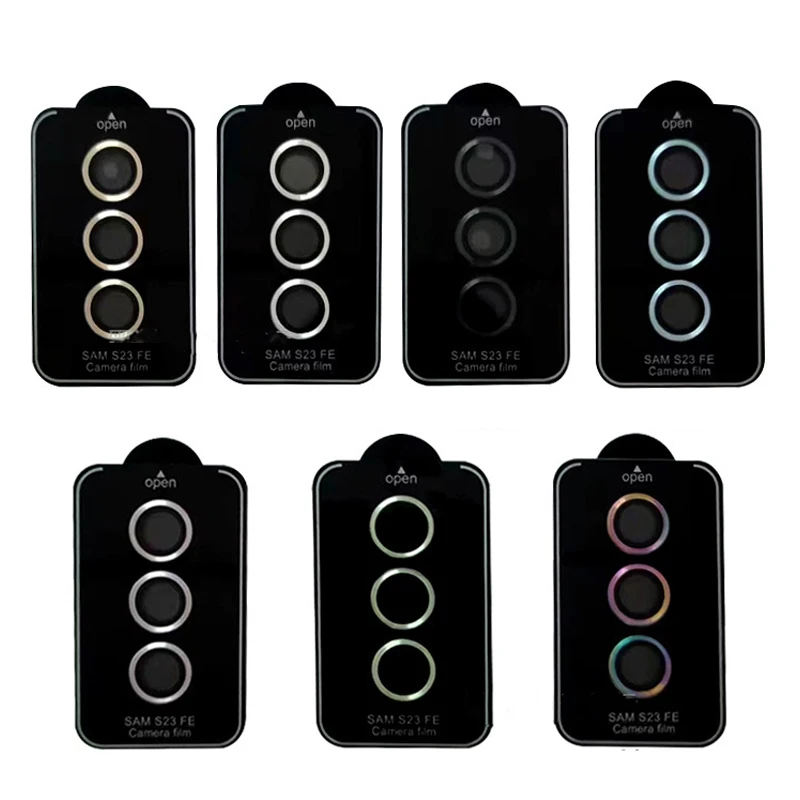 Cristal de cámara para Samsung Galaxy S24 S23 + A54 A25 A24 A34 A14 A54 A35 A15 A55 lente anillo de Metal S24 Sansung S23 Protector de pantalla