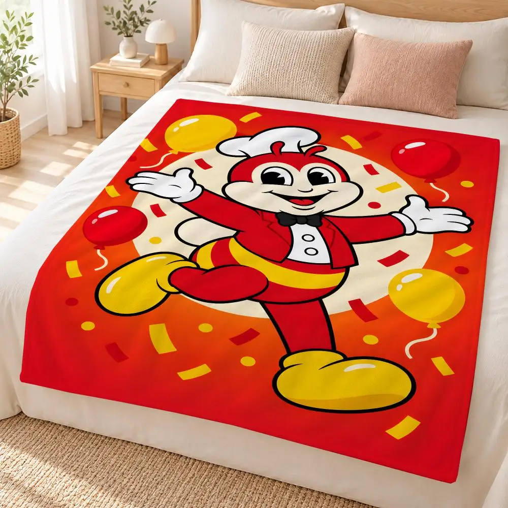 Jollibee Throw Soft Flannel Throw Blanket for Sofa, Bed Dorm Nap Pet Blanket Gift Available