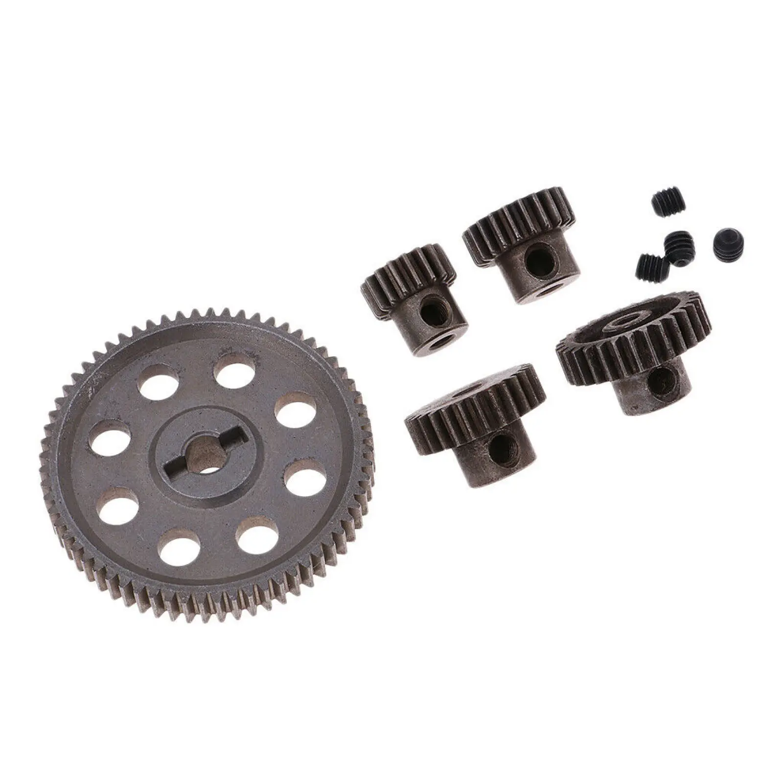 M0.6 5mm 64T y M0.6 3.175mm 17T 21T 26T 29T engranaje de Motor de Metal de acero para Hsp 94123 94111 94107 94170 piezas de coche modelo RC
