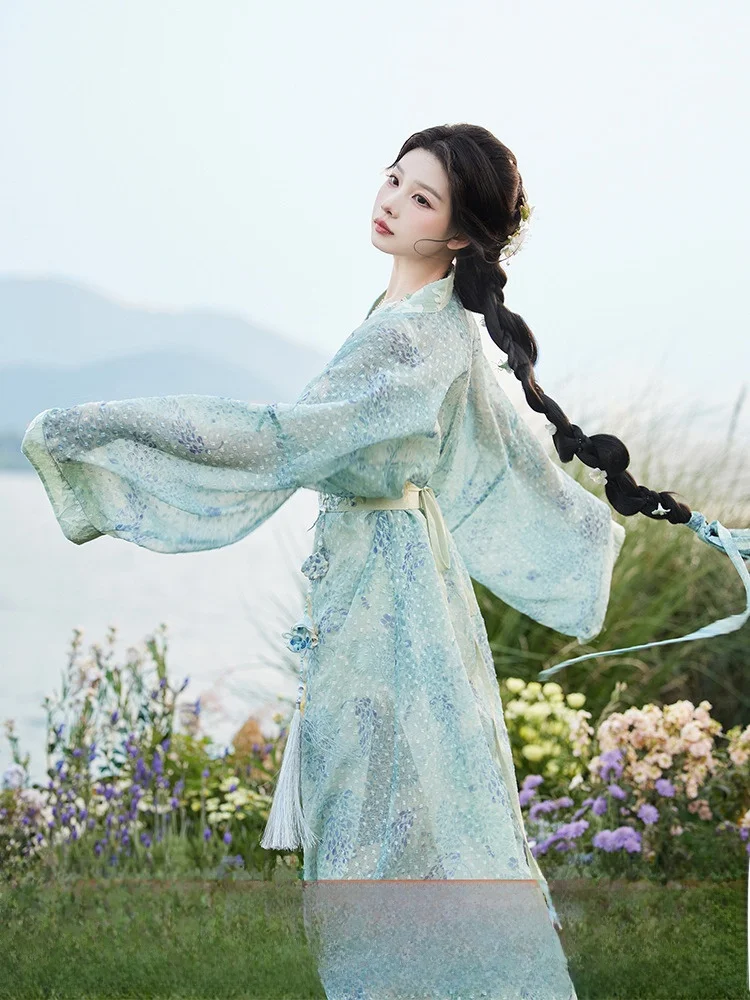 

July Evening Original Dongge Spring Improved Straight Skirt Dr Embroidered Waist Seal Cold Tone Hanfu Women's Spring New