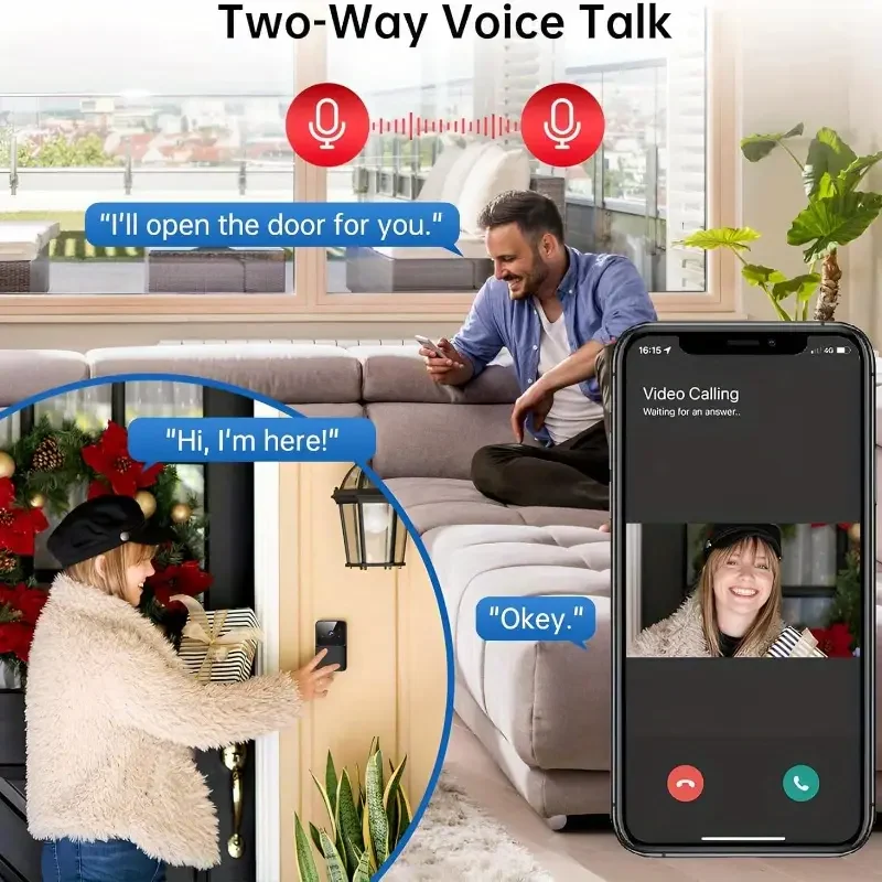 HD беспроводной Wi-Fi видимый дверной звонок камера водонепроницаемый видео дверной звонок умный уличный дверной звонок с камерой Vision Tools