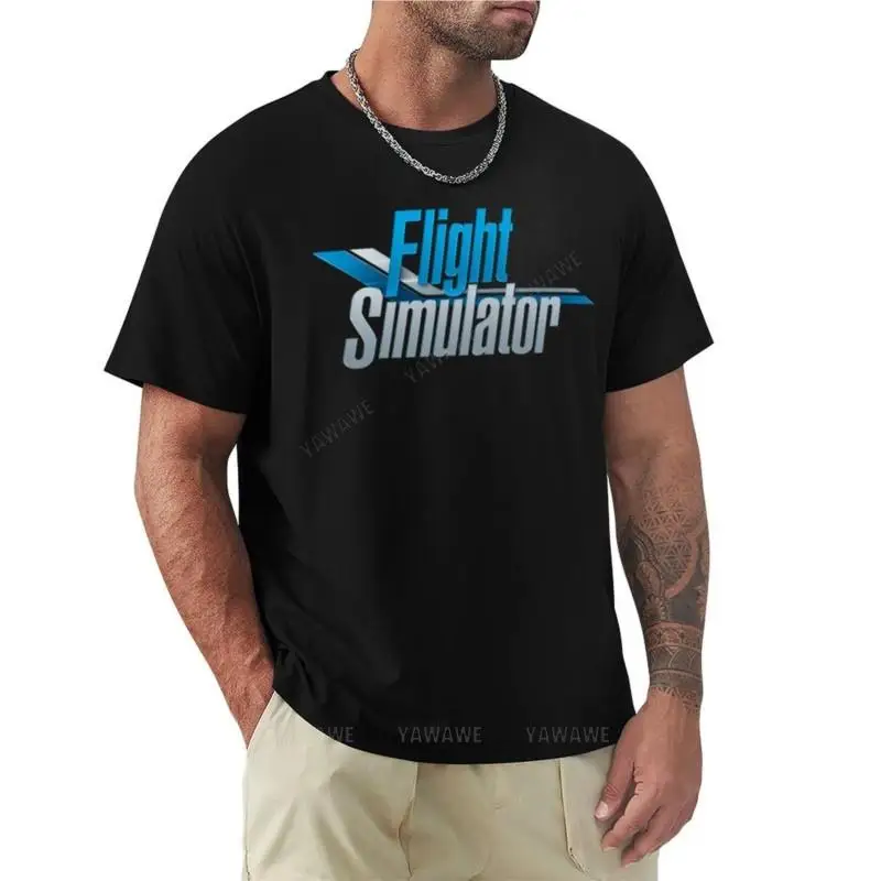 t-shirt men cotton Flight Simulator T-Shirt T-Shirt summer top graphics t shirt cute men's summer t-shirt for man