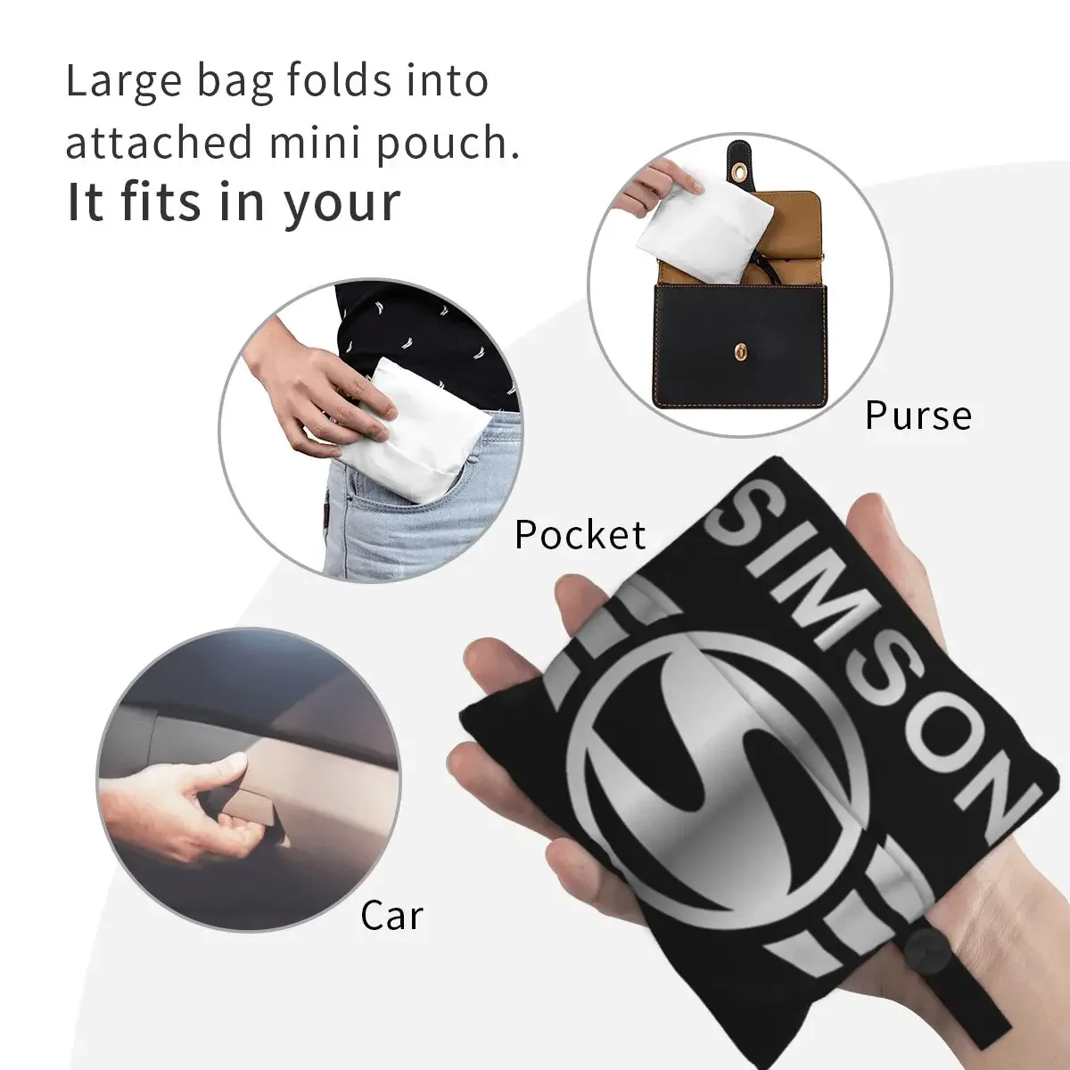 Vintage Simson Portable Tote Shopping Bags Reusable Shopper Bag Grocery Handbag Shoulder Bag