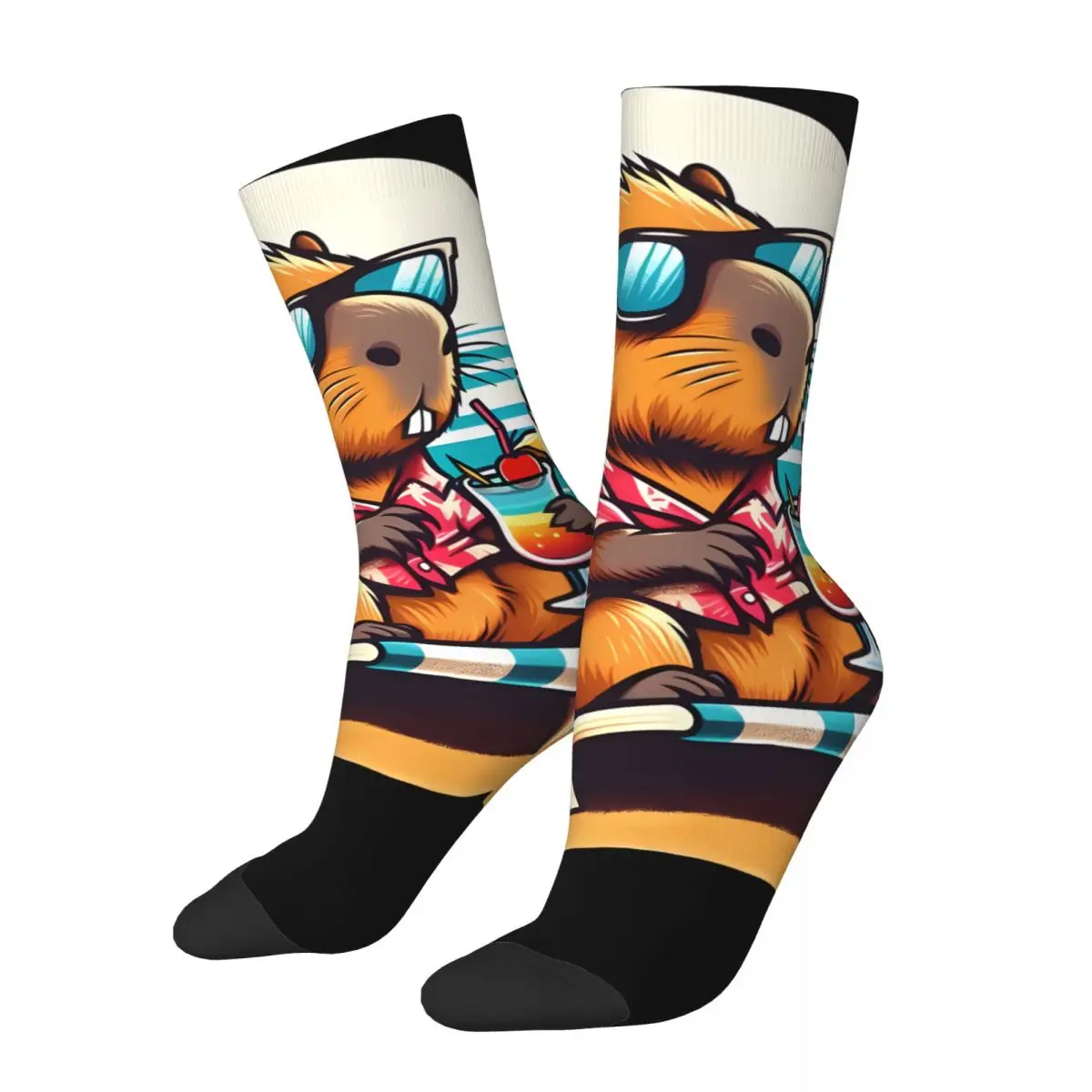 Homem estampado de meia capivara