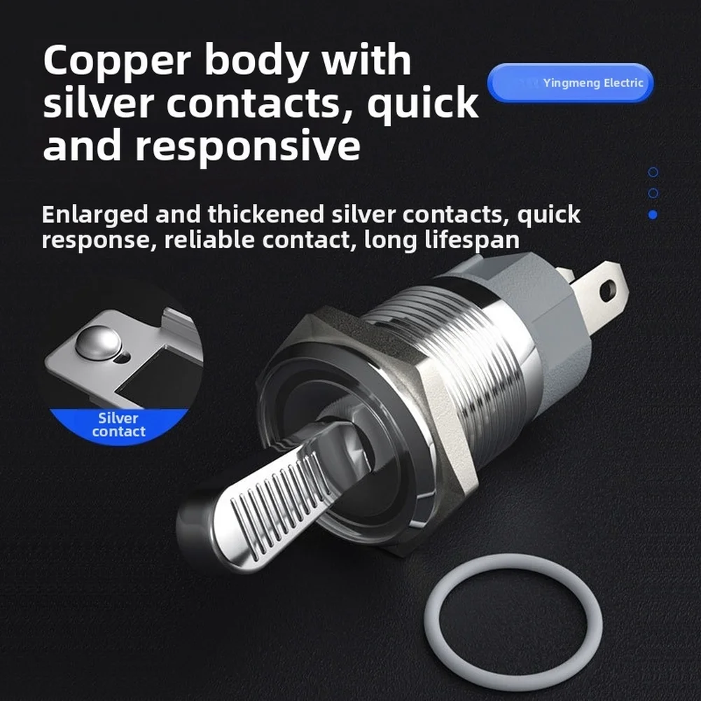 16mm Metal Toggle Switch 2 Position 10A High Current Illuminated Rocker Lever Power Tool Accessories