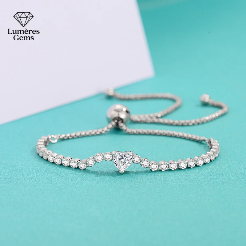 LumièRe Gems Platinum PT950 Morganite Bracelet - Women's Unique Design, Versatile, Simple, Stylish, Fashionable, Luxury